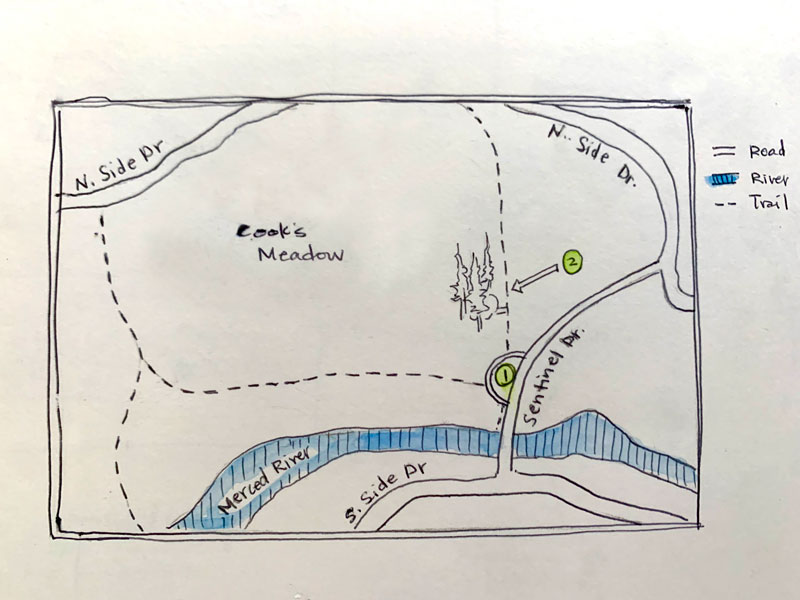 Sentinel Parking Cook's Meadow Map