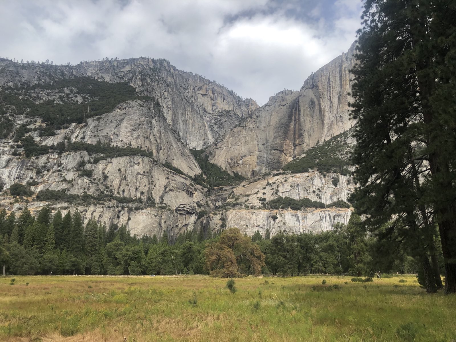 Looking across Cook's Meadow toward Yosemite Falls in its dry phase.