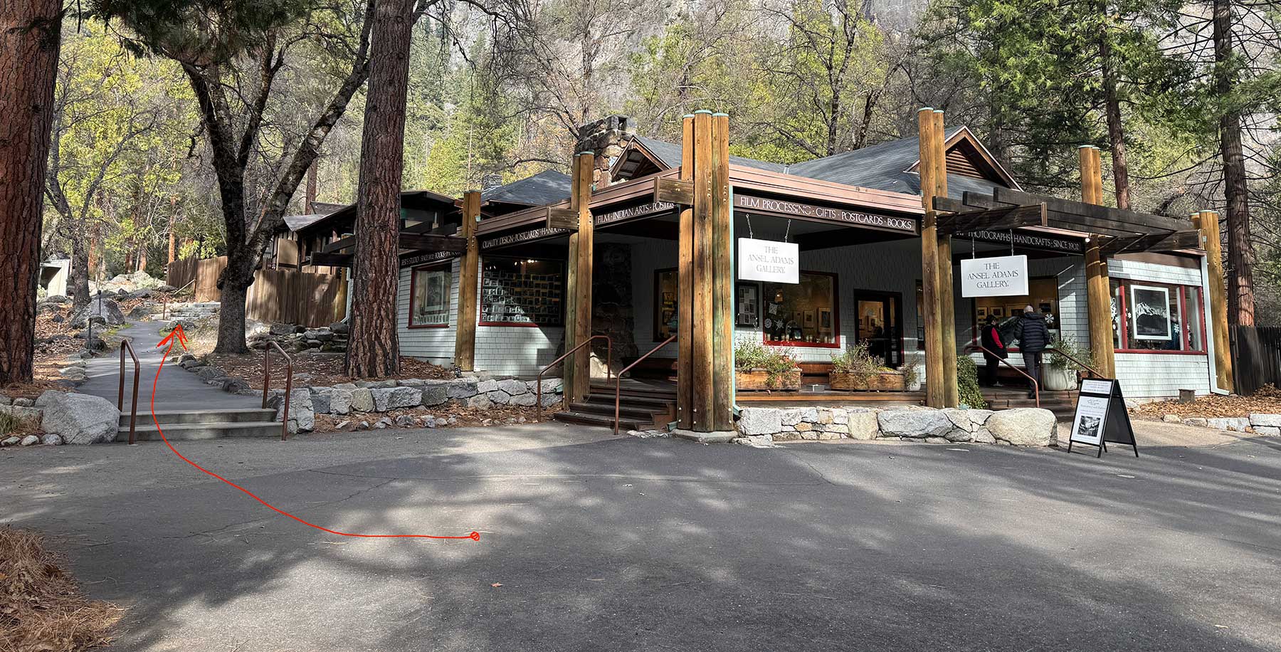 Directions to the workshop space behind The Ansel Adams Gallery